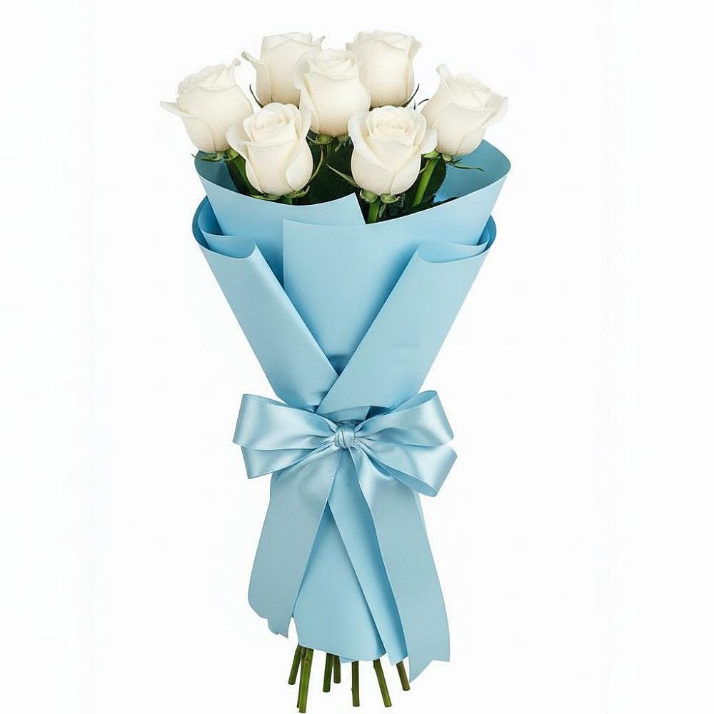 Букет 7 белых роз Проуд в Карымском