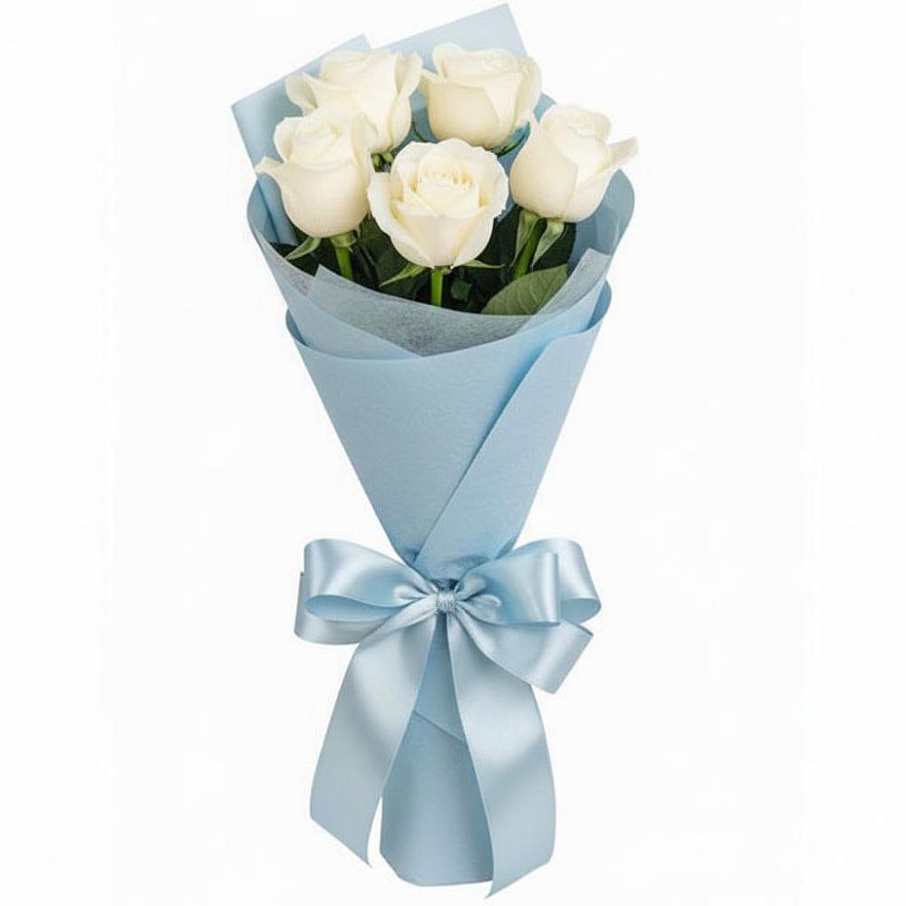 Букет 5 Белых роз Проуд в Карымском