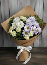 Букет цветов из:  Хризантемы и Розы в Карымском