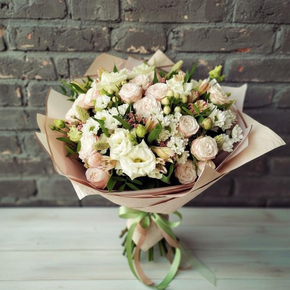 Букет цветов из: Альстромерии, Розы и Хризантемы в Карымском