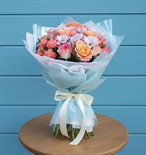 Букет цветов из:  Хризантемы и Розы в Карымском